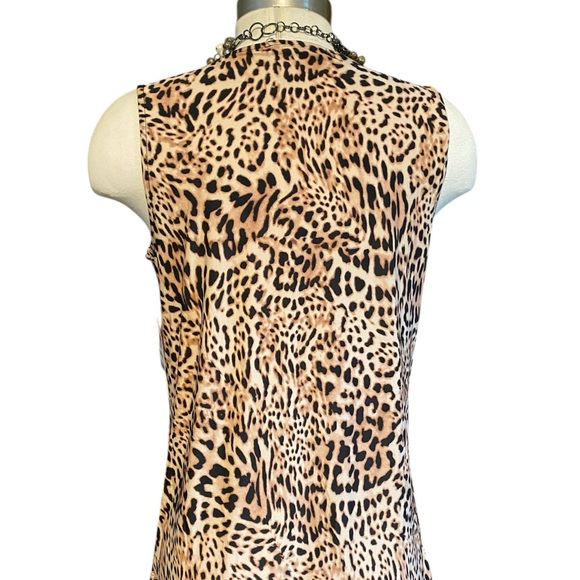 INC Brown and Tan Leopard Print V-Neck Tank Top - Picture 13 of 15